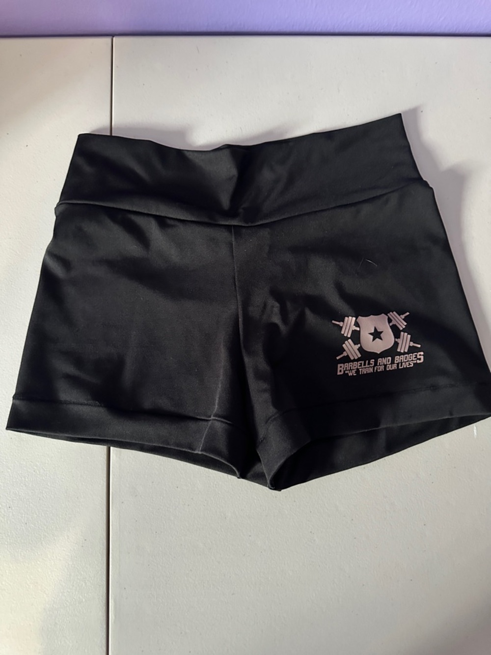Black Athletic High-Waist Shorts